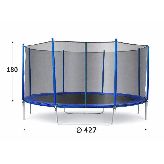Filet de protection trampoline 427 m – Trigano polyéthylène HD entrée zippée