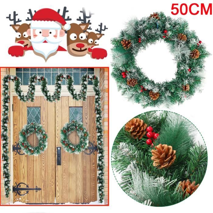 UISEBRT Guirlande Noël Artificielle 12m Avec 36 Nœuds Rouges - Décoration Sapin Festive