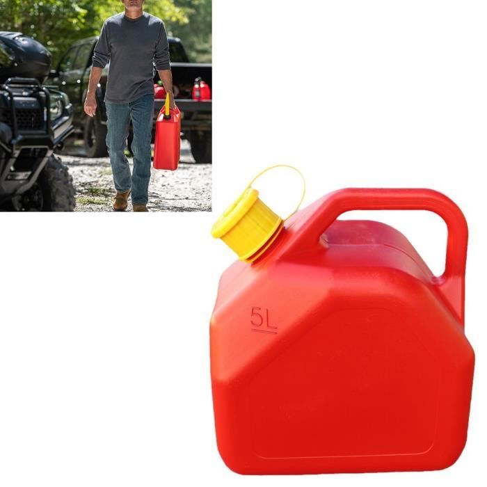 LEWITORS Réservoir De Carburant De 5 L - Rouge - Avec Support - En