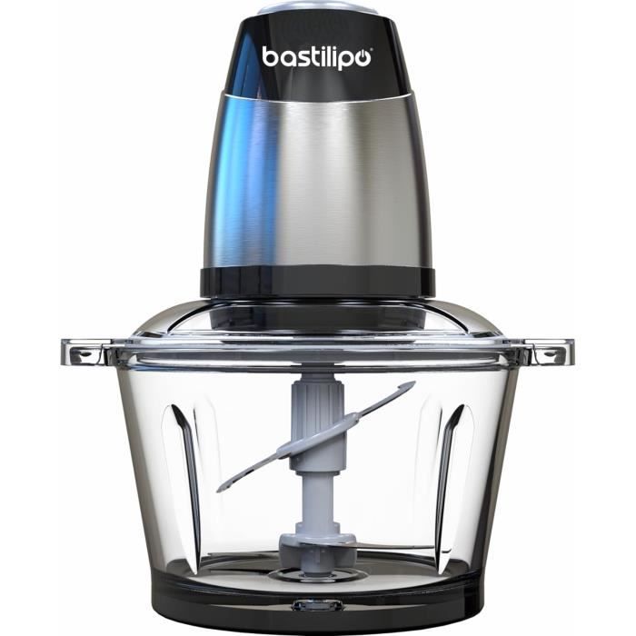 Hachoir Électrique 350W 1,2L Bol Verre Acier Inox - 2 Vitesses Double Cuchilla Compact PE-350