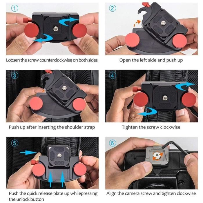 YOSOO Clip de ceinture pour appareil photo Clip de ceinture pour caméra, Clip de ceinture en alliage son fixation rouge