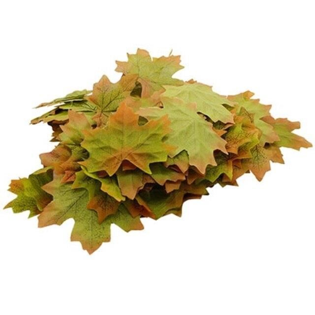 100 Pcs Feuilles d'Érable Artificielles,Halloween Décorations de Feuilles d'automne, Fausse