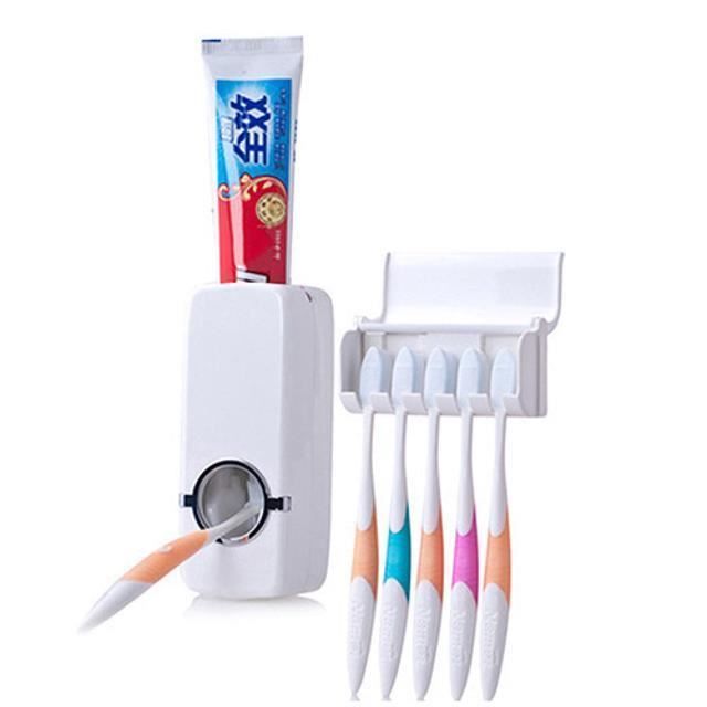 Distributeur Dentifrice Automatique Mural - Support Brosse à Dents Avec 3 Tasses Et Tiroir