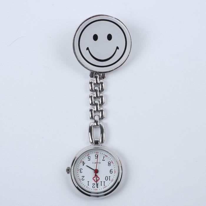 Montre Infirmière Blanche - Mouvement à Quartz, Bracelet Alliage Avec Fermoir Papillon - Épingle Incluse - 9