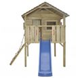 Beau - Luxueux Magnifique- Aire de jeux Portique Maison enfant exterieur - avec toboggan et échelle 360 x 255 x 295 cm Bois🎼5476-1