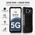 DOOGEE V20 Pro 5G Smartphones Thermique 64MP, Téléphone Portable Débloqué 20+256Go, Batterie 6000mAh, 6,43" 2K AMOLED,NFC,33W Noir-1