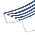 Shipenophy chaise longue d'extérieur Chaise longue de plage extérieure à rayures bleues et blanches, chaise longue sport fauteuil-1