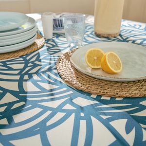 Nappe Ovale 140x240 Cm Filumi Blanc Marbre - Rembourrée Intérieur Extérieur