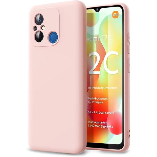 Pack Coque Silicone Noir + Film De Protection écran Pour Xiaomi Redmi 12C / 11A - Neuf
