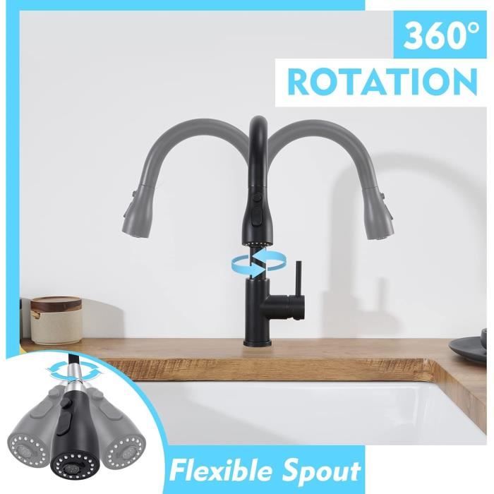 360 ° Rotatif Douchette Robinet Cuisine FM22/M24,3 Modes Tête Douchette Evier Cu 360 ° Rotatif Douchette Robinet Cuisine FM22/M24,3 Modes Tête Douchette Evier Cu