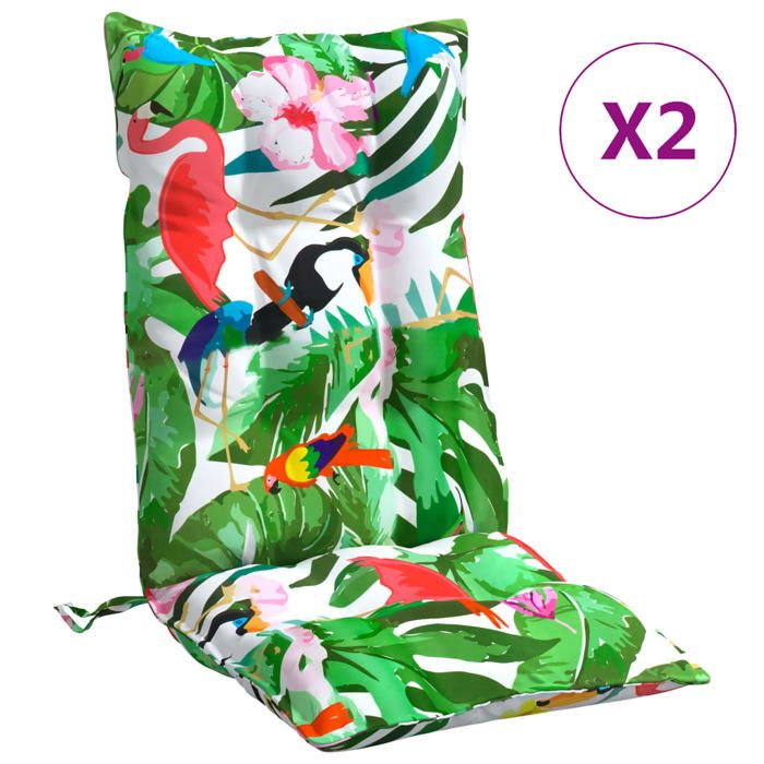 VidaXL Lot De 2 Coussins De Chaise à Dossier Bas Imperméables Anthracite - Galettes De Siège Anti-Glissement Pour Jardin Terrasse