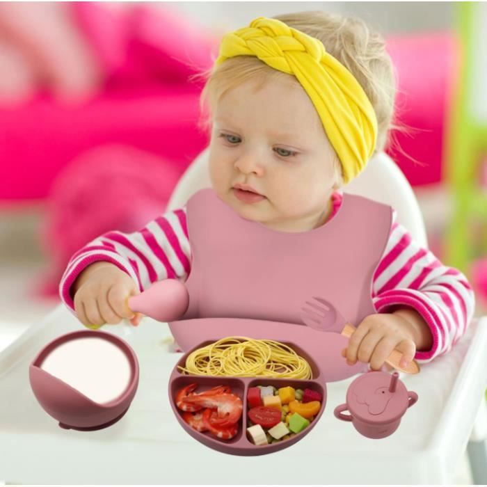 Assiette Ventouse pour Bébé Silicone Coffret Repas Set Bebe