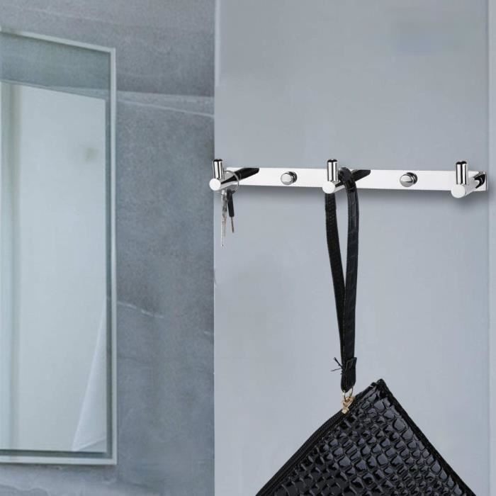Porte Serviette Mural Sans Perçage - Extensible 38-75 Cm - Support Salle De Bain Anti-Rouille - Noir