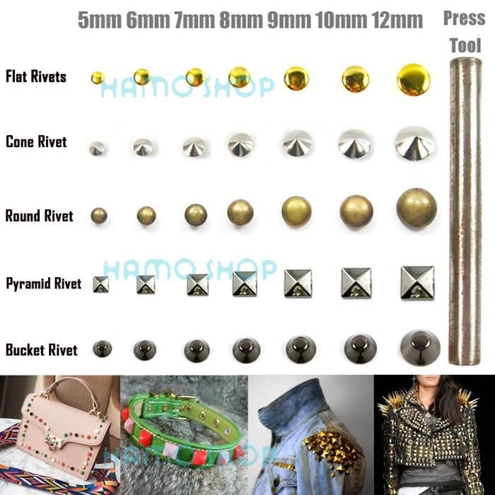Rivets,Clous à rivets en forme de toutes tailles, en métal, 100 pièces-lot, livraison gratuite