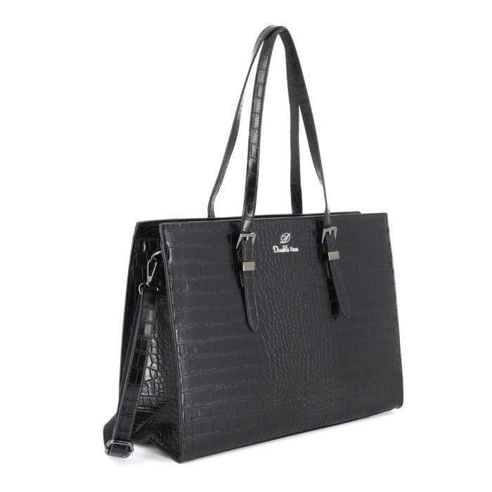 Double Tree Sac Cabas Femme Effet Crocodile Rigide Forme A4