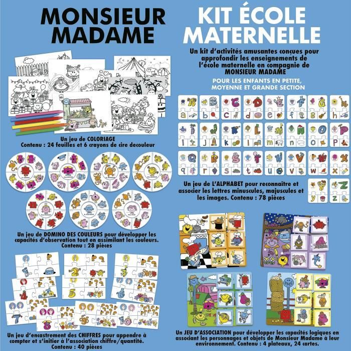 Kit Ecole Maternelle Monsieur Madame Educa - Jeux jouets articles bébés