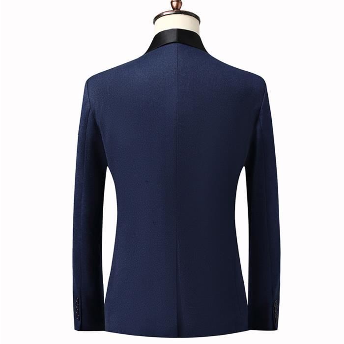 Costume Slim Fit élégant Costume 3 Pièces Homme à Carreaux - Ensemble Veste Gilet Pantalon Slim Fit Affaires/cérémonie Vêtement Formel Polyester Coton