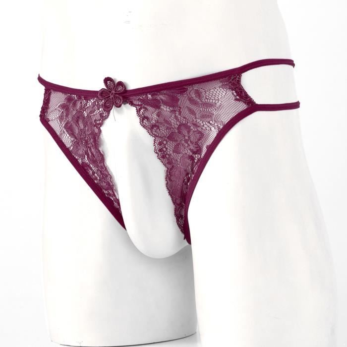 String Thong String Homme Alvivi En Satin Dentelle Culotte