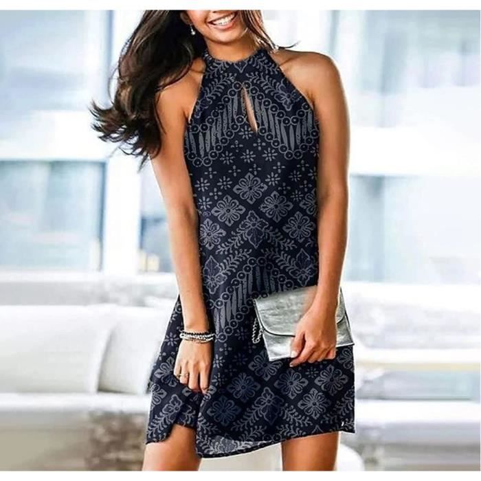 Robe Tres Longue Boheme Sans Manches Cou Rond Femme Boheme De