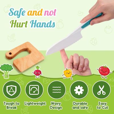 Set De 6 Couteaux Sécurisés Pour Enfants - Lames Arrondies, Ergonomiques - Pour Couper Fruits Et Légumes - Idéal Petits Chefs - 8