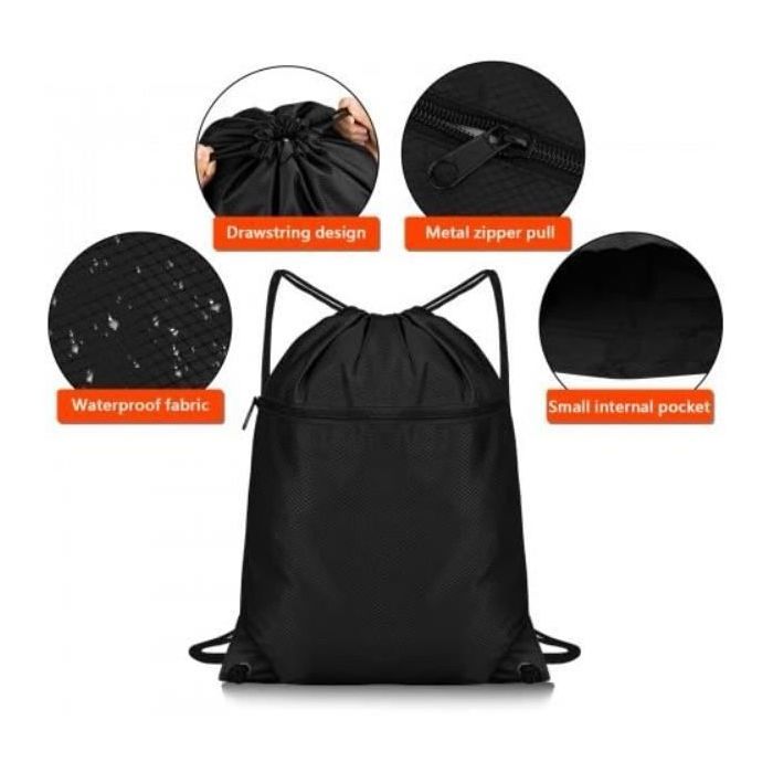 Sac à Dos Sport INGJIA – Cordon, Imperméable, Plusieurs Poches, Pour Gym, Natation, Voyage Et Chaussures – Enfant Et Adulte