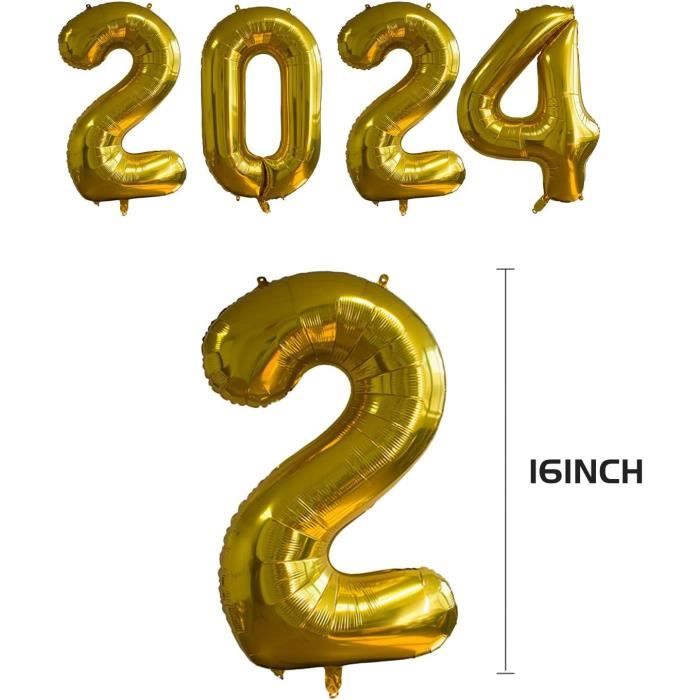 Décoration Du Nouvel An 2024 - Ballons Dorés - Décoration 2024