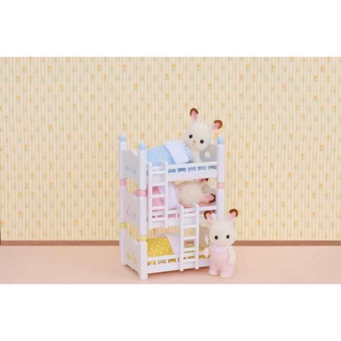 Sylvanian families lot de 4 personnages réfrigérateur lits