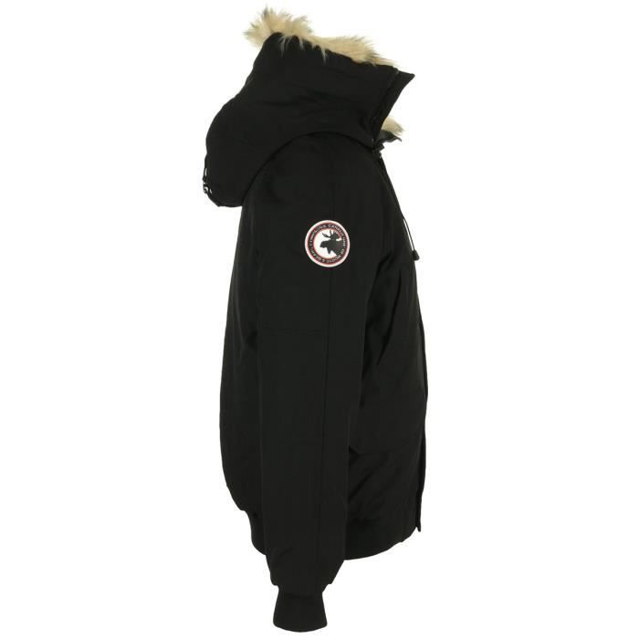 Parka Compagnie Canadienne Original Capuche fourrure Fermeture zippee Noir Cdiscount Pret a Porter