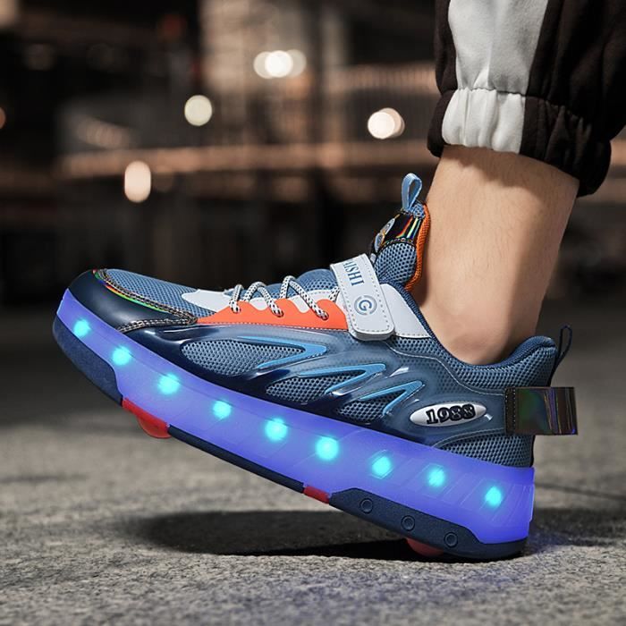 Chaussures à roulettes LED pour enfants - Marque - Modèle - Scratch -  Compensé - Bleu - Achat / Vente Chaussures à roulettes LED pour enfants -  Marque - Modèle - Scratch - Compensé - Bleu - Cdiscount