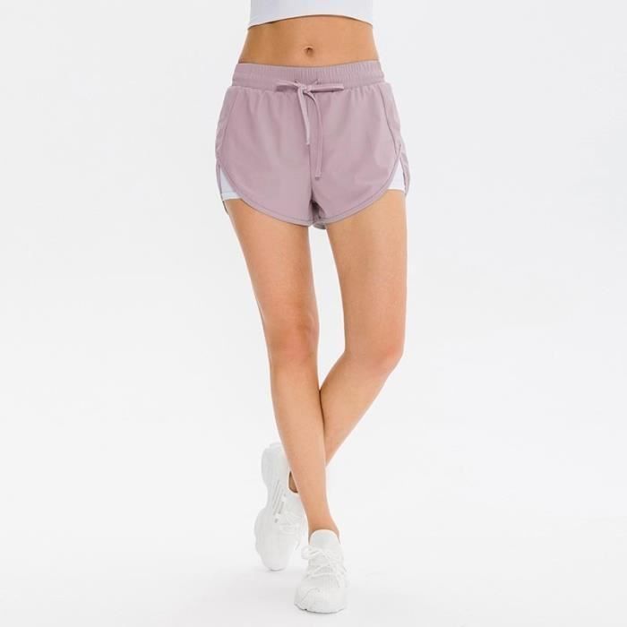 Short de Sport Femme Yoga Fitness Running Gym - Blanc - Fitness