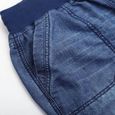 Pantacourt Femme Jeans Taille Haute Pantalon Taille Élastiquée Femme Ete - Bleu-3