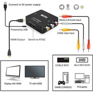 Convertisseur RF Vers HDMI Avec Télécommande – Dpofirs Adaptateur Analogique Pour TV, Projecteur
