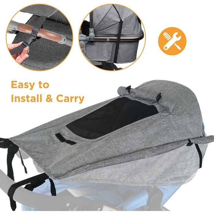 Pare-Soleil Universel Pour Poussette Bébé - Anti-UV 50+, Imperméable, Fenêtre De Visualisation