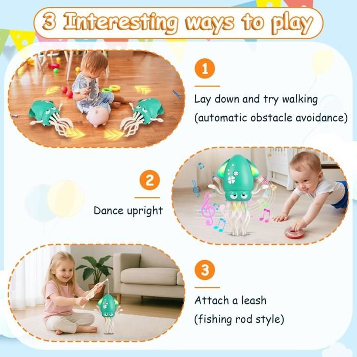 Jouet Pieuvre dansante et Rampante avec lumières LED et Musique - Jouet interactif Musical à Balancement Automatique, Cadeau Enfant - Jeux - Jouets Jouet Pieuvre dansante et Rampante avec lumières LED et Musique - Jouet interactif Musical à Balancement Automatique, Cadeau Enfant - Jeux - Jouets
