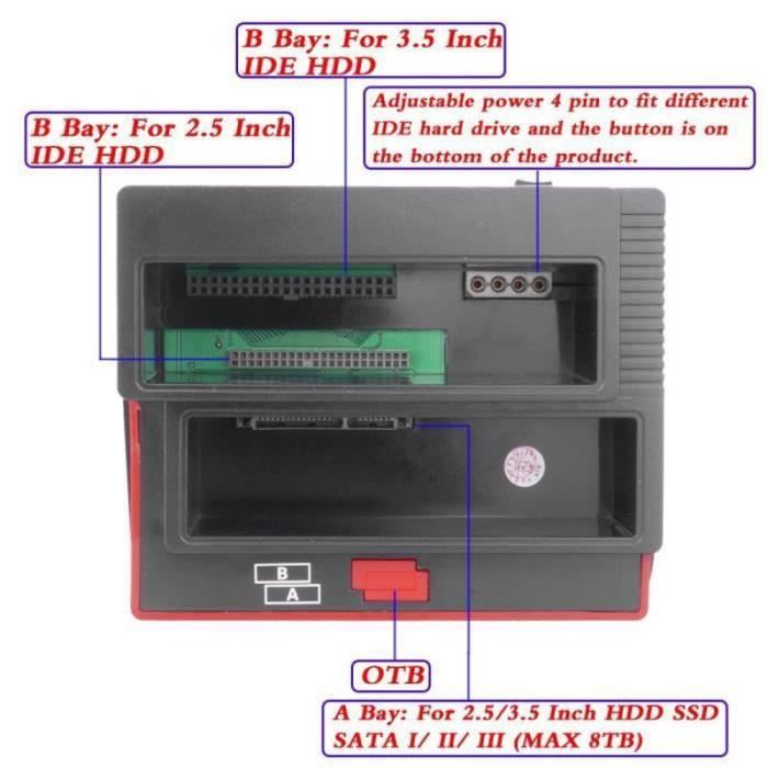 Station D'accueil Pour Disque Dur USB 3.2 Gen 1 - 2 Baies Pour HDD 2.5"/3.5" - Interface Type-C - Neuf