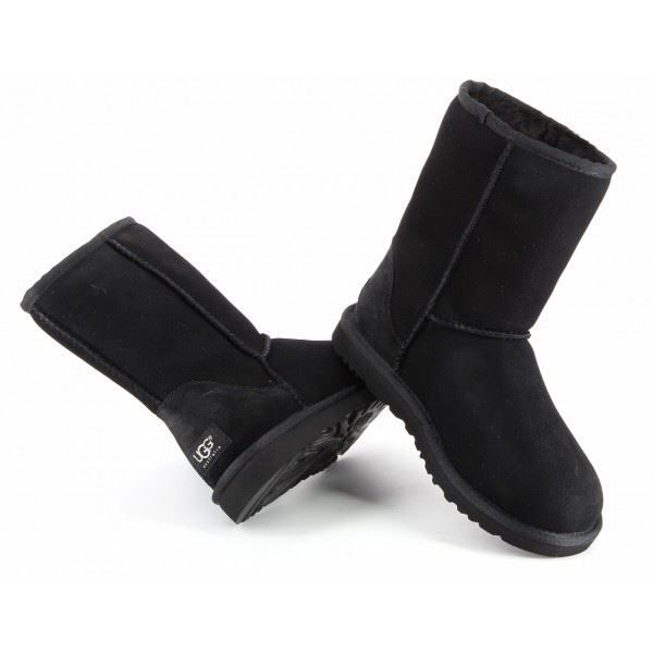 Botte UGG Classic Short Femme Noir Haute Daim Nubuck Marque UGG Noir Noir Cdiscount Chaussures