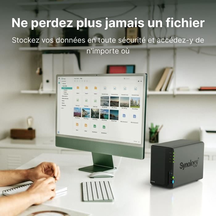 Serveur NAS Synology D'occasion – Parfait Pour Sauvegarde Et Stockage Réseau (Noir)