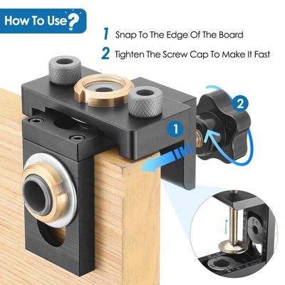 Kit Gabarit De Perçage 3-en-1 8/10/15 Mm Pour Trous De Poche Aluminium