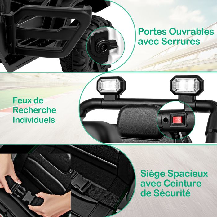 Tracteur Électrique Enfant 2 Places 12V – Télécommande 2,4G, Benne Bascule, Charge 50 Kg – 3-8 Ans