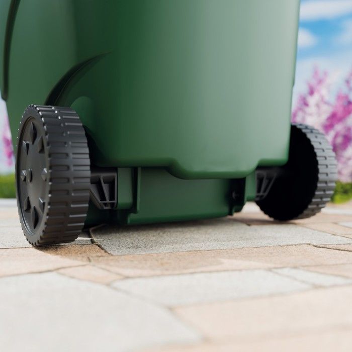Chariot De Jardin Poubelle 90x53x38cm - Chariot à Déchets Robuste Avec Roues Et Couvercle Pour Jardin, Barbecue Et Camping