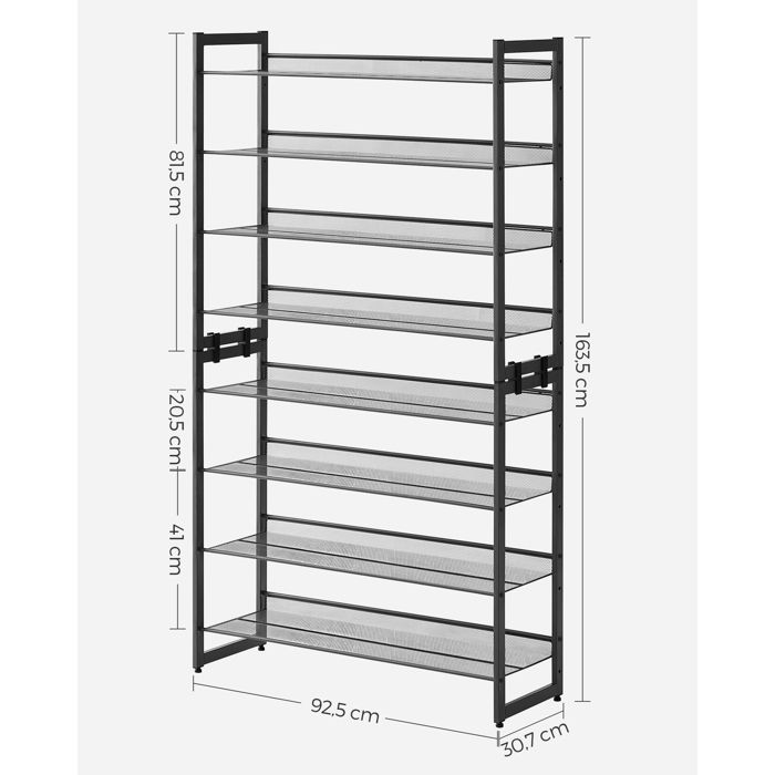 Étagère à Chaussures 3 Niveaux En Métal – Design Élégant Et Robuste, 40x19x44 Cm, Rangement Pratique Et Facile à Monter