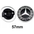 BEQ - 1pcs Insigne emblème avant de capot 57mm noir Mercedes Benz logo-0