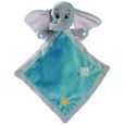 Doudou Plat Dumbo L Elephant - NICOTOY - Set Enfant Disney - Mouchoir Gris et Bleu-0