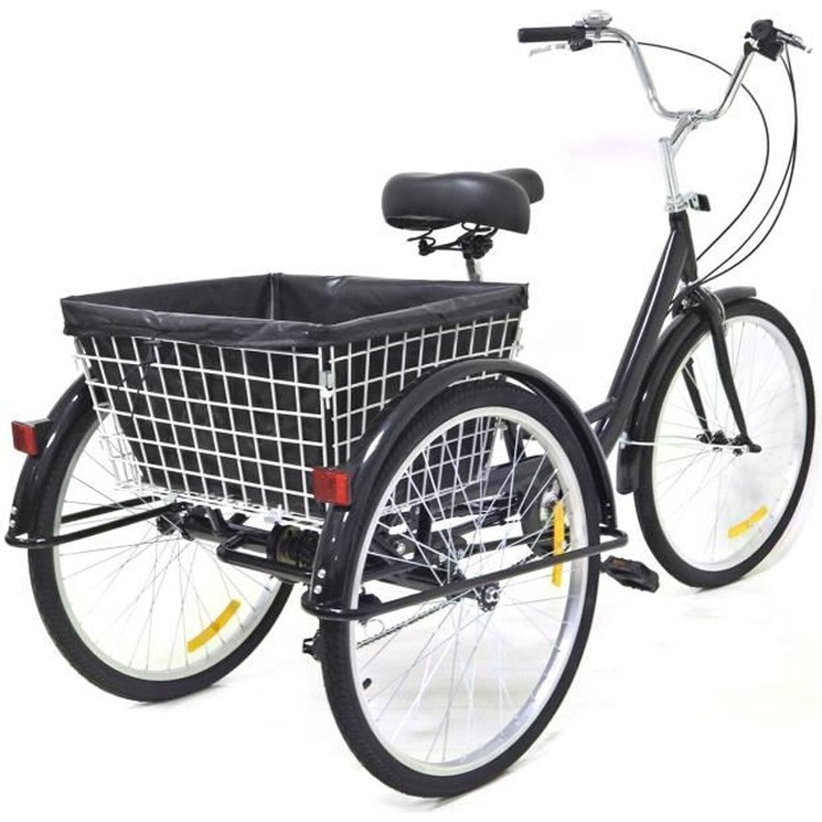 24 pouces adulte vélo à trois roues 8 vitesses tricycle noir pour adulte Cdiscount Sport