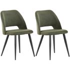 WAFTING Lot de 2 Chaise de Salle à Manger en Velours,Chaise Rembourrée avec Pieds Indépendants,Vert Armée