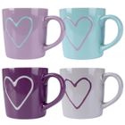 ORION GRANDES TASSES COLORÉES LOT DE 4 TASSES TASSE POUR BOIRE CAFÉ, THÉ, HERBES 600 ML