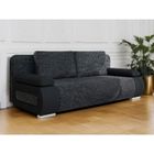 BEST MOBILIER Elio - canapé 3 places convertible - avec coffre - style contemporain - Noir / Gris