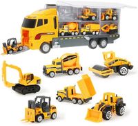 TTLIFE 6 en 1 Camion de Construction, 1 Voitures de Construction moulées sous Pression, Cadeaux d'anniversaire pour Enfants