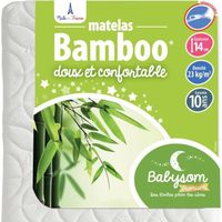 Matelas Bébé Bamboo - BABYSOM - 70x140 cm - Viscose douce - Aéré et Absorbant - Sans Traitement Chimique