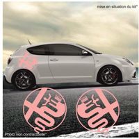 ALFA ROMEO Logos rond latérale X 2 - ROSE -Kit Complet  - Tuning Sticker Autocollant Graphic Decals